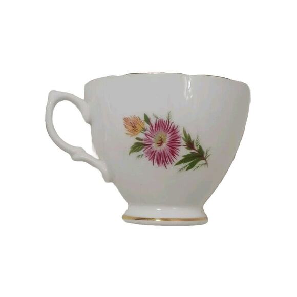Vintage Royal Vale TEA CUP Pink Yellow Ridgway Bone China England Daisies FLORAL - Picture 6 of 9